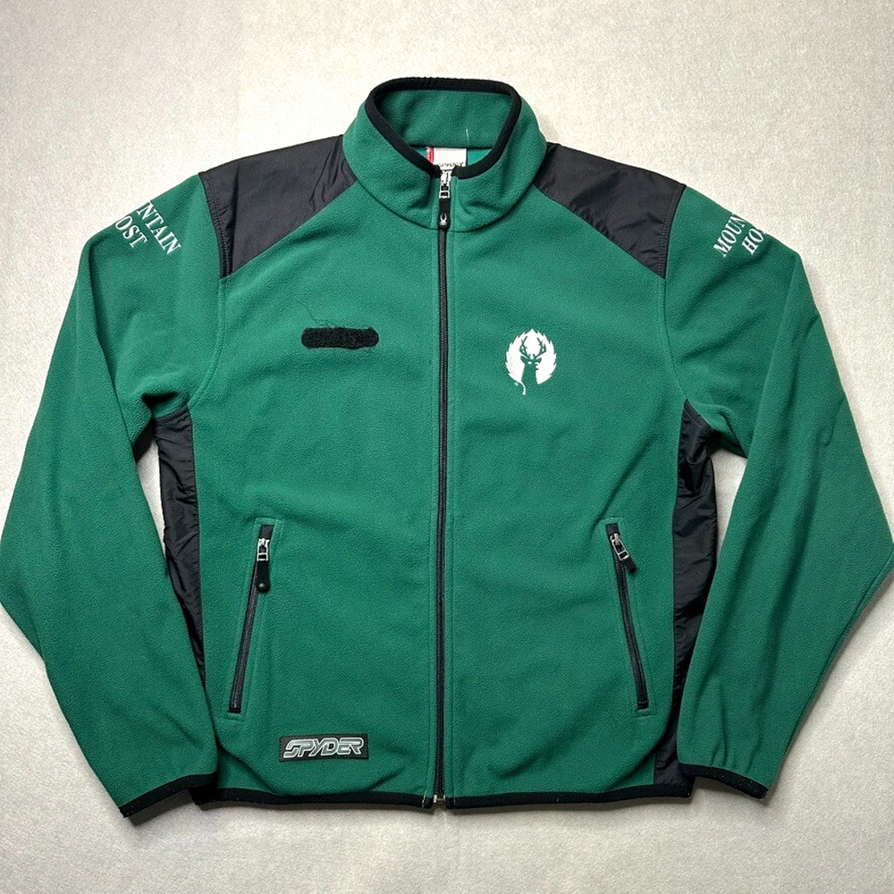 VTG Spyder "Mountain Host" Fleece Jacket Green Black Full Zip - Check Size